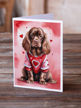 Load image into Gallery viewer, Sussex Spaniel My Valentine Greeting Cards - Blank Note Cards – 8-Pack of Artist-Designed Cards with Envelopes