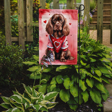 Load image into Gallery viewer, Sussex Spaniel Valentine’s Day Garden Flag – Dog-Themed Heart Yard Decor