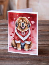 Load image into Gallery viewer, Tibetan Mastiff My Valentine Greeting Cards - Blank Note Cards – 8-Pack of Artist-Designed Cards with Envelopes