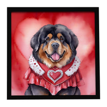 Load image into Gallery viewer, Tibetan Mastiff My Valentine Framed Metal Print