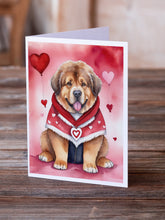Load image into Gallery viewer, Tibetan Mastiff My Valentine Greeting Cards - Blank Note Cards – 8-Pack of Artist-Designed Cards with Envelopes