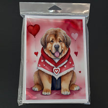 Load image into Gallery viewer, Tibetan Mastiff My Valentine Greeting Cards - Blank Note Cards – 8-Pack of Artist-Designed Cards with Envelopes
