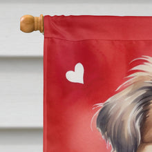 Load image into Gallery viewer, Tibetan Spaniel My Valentine House Flag