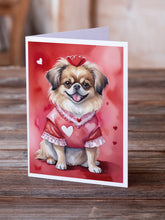 Load image into Gallery viewer, Tibetan Spaniel My Valentine Greeting Cards - Blank Note Cards – 8-Pack of Artist-Designed Cards with Envelopes