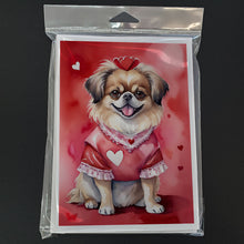 Load image into Gallery viewer, Tibetan Spaniel My Valentine Greeting Cards - Blank Note Cards – 8-Pack of Artist-Designed Cards with Envelopes