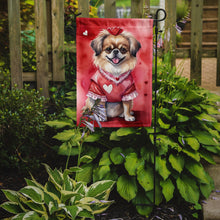 Load image into Gallery viewer, Tibetan Spaniel Valentine’s Day Garden Flag – Dog-Themed Heart Yard Decor