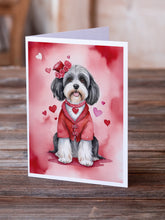 Load image into Gallery viewer, Tibetan Terrier My Valentine Greeting Cards - Blank Note Cards – 8-Pack of Artist-Designed Cards with Envelopes