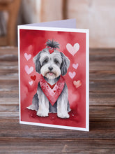 Load image into Gallery viewer, Tibetan Terrier My Valentine Greeting Cards - Blank Note Cards – 8-Pack of Artist-Designed Cards with Envelopes