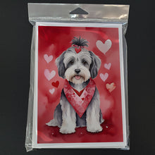 Load image into Gallery viewer, Tibetan Terrier My Valentine Greeting Cards - Blank Note Cards – 8-Pack of Artist-Designed Cards with Envelopes