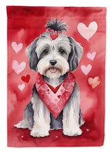 Load image into Gallery viewer, Tibetan Terrier Valentine’s Day Garden Flag – Dog-Themed Heart Yard Decor