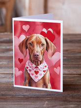 Load image into Gallery viewer, Vizsla My Valentine Greeting Cards - Blank Note Cards – 8-Pack of Artist-Designed Cards with Envelopes