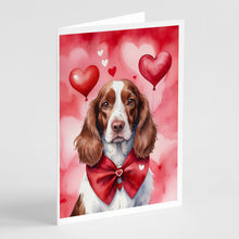 Load image into Gallery viewer, Welsh Springer Spaniel My Valentine Greeting Cards - Blank Note Cards – 8-Pack of Artist-Designed Cards with Envelopes