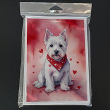 Load image into Gallery viewer, Westie My Valentine Greeting Cards - Blank Note Cards – 8-Pack of Artist-Designed Cards with Envelopes