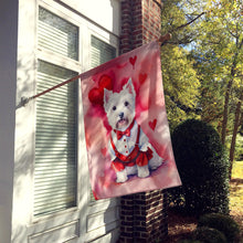 Load image into Gallery viewer, Westie My Valentine House Flag