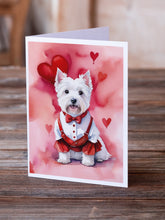 Load image into Gallery viewer, Westie My Valentine Greeting Cards - Blank Note Cards – 8-Pack of Artist-Designed Cards with Envelopes