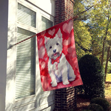Load image into Gallery viewer, Westie My Valentine House Flag