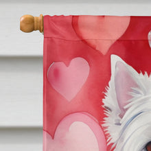 Load image into Gallery viewer, Westie My Valentine House Flag