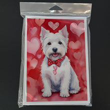 Load image into Gallery viewer, Westie My Valentine Greeting Cards - Blank Note Cards – 8-Pack of Artist-Designed Cards with Envelopes