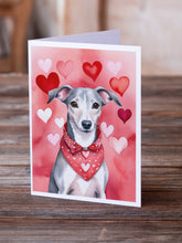 Load image into Gallery viewer, Whippet My Valentine Greeting Cards - Blank Note Cards – 8-Pack of Artist-Designed Cards with Envelopes