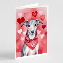 Load image into Gallery viewer, Whippet My Valentine Greeting Cards - Blank Note Cards – 8-Pack of Artist-Designed Cards with Envelopes