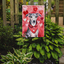 Load image into Gallery viewer, Whippet Valentine’s Day Garden Flag – Dog-Themed Heart Yard Decor