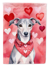 Load image into Gallery viewer, Whippet Valentine’s Day Garden Flag – Dog-Themed Heart Yard Decor