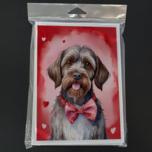 Load image into Gallery viewer, Wirehaired Pointing Griffon My Valentine Greeting Cards - Blank Note Cards – 8-Pack of Artist-Designed Cards with Envelopes