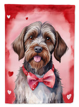 Load image into Gallery viewer, Wirehaired Pointing Griffon Valentine’s Day Garden Flag – Dog-Themed Heart Yard Decor