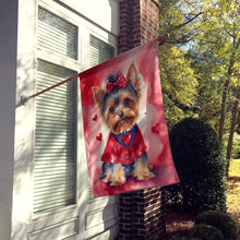 Load image into Gallery viewer, Yorkshire Terrier My Valentine House Flag