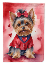 Load image into Gallery viewer, Yorkshire Terrier My Valentine House Flag