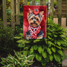 Load image into Gallery viewer, Yorkshire Terrier Valentine’s Day Garden Flag – Dog-Themed Heart Yard Decor