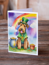 Load image into Gallery viewer, Airedale Terrier St Patrick's Day Greeting Cards - Blank Note Cards – 8-Pack of Artist-Designed Cards with Envelopes