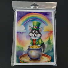 Load image into Gallery viewer, Alaskan Klee Kai St Patrick's Day Greeting Cards - Blank Note Cards – 8-Pack of Artist-Designed Cards with Envelopes