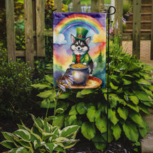 Load image into Gallery viewer, Alaskan Klee Kai St. Patrick’s Day Garden Flag – Dog with Pot of Gold &amp; Rainbow Yard Decor