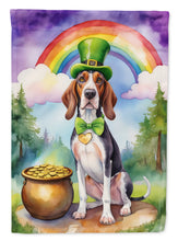 Load image into Gallery viewer, American English Coonhound St. Patrick’s Day Garden Flag – Dog with Pot of Gold &amp; Rainbow Yard Decor