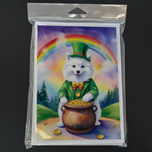 Load image into Gallery viewer, American Eskimo St Patrick's Day Greeting Cards - Blank Note Cards – 8-Pack of Artist-Designed Cards with Envelopes