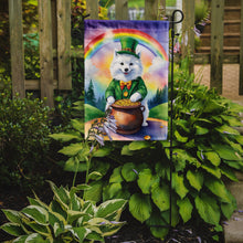 Load image into Gallery viewer, American Eskimo St. Patrick’s Day Garden Flag – Dog with Pot of Gold &amp; Rainbow Yard Decor