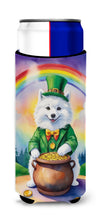 Load image into Gallery viewer, American Eskimo St Patrick's Day Slim Can Huggers – Fun, Functional Drink Coolers for Every Occasion