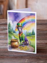 Load image into Gallery viewer, American Hairless Terrier St Patrick's Day Greeting Cards - Blank Note Cards – 8-Pack of Artist-Designed Cards with Envelopes