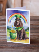 Load image into Gallery viewer, American Water Spaniel St Patrick's Day Greeting Cards - Blank Note Cards – 8-Pack of Artist-Designed Cards with Envelopes