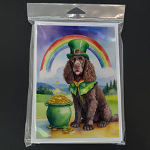 Load image into Gallery viewer, American Water Spaniel St Patrick's Day Greeting Cards - Blank Note Cards – 8-Pack of Artist-Designed Cards with Envelopes