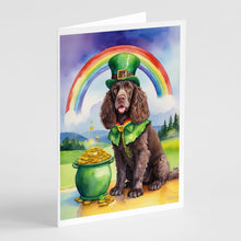 Load image into Gallery viewer, American Water Spaniel St Patrick's Day Greeting Cards - Blank Note Cards – 8-Pack of Artist-Designed Cards with Envelopes