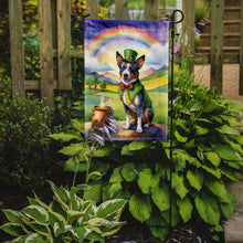 Load image into Gallery viewer, Australian Cattle Dog St. Patrick’s Day Garden Flag – Dog with Pot of Gold &amp; Rainbow Yard Decor