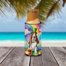Load image into Gallery viewer, Basset Hound St Patrick's Day Slim Can Huggers – Fun, Functional Drink Coolers for Every Occasion