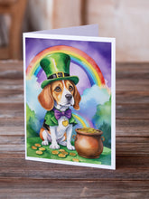 Load image into Gallery viewer, Beagle St Patrick's Day Greeting Cards - Blank Note Cards – 8-Pack of Artist-Designed Cards with Envelopes