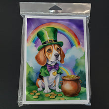 Load image into Gallery viewer, Beagle St Patrick's Day Greeting Cards - Blank Note Cards – 8-Pack of Artist-Designed Cards with Envelopes