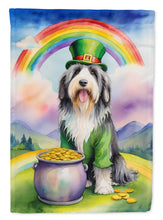 Load image into Gallery viewer, Bearded Collie St Patrick's Day House Flag