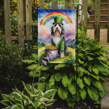 Load image into Gallery viewer, Bearded Collie St. Patrick’s Day Garden Flag – Dog with Pot of Gold &amp; Rainbow Yard Decor