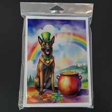 Load image into Gallery viewer, Belgian Malinois St Patrick's Day Greeting Cards - Blank Note Cards – 8-Pack of Artist-Designed Cards with Envelopes