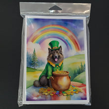 Load image into Gallery viewer, Belgian Tervuren St Patrick's Day Greeting Cards - Blank Note Cards – 8-Pack of Artist-Designed Cards with Envelopes